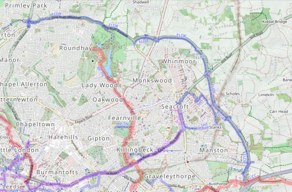Opencyclemap East Leeds Orbital Route – HedgehogCycling.co.uk