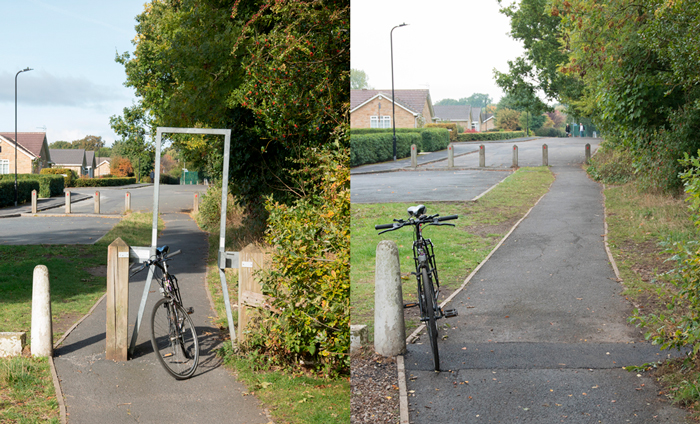 Before and after...Rossett Drive barrier