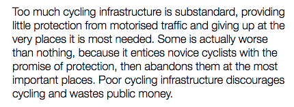Extract from the Foreword to LN 1/20 Cycle Infrastructure Design