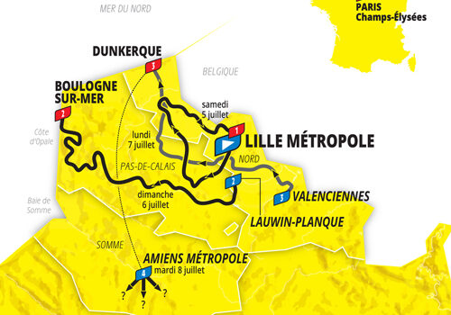 Overview map of the Grand Départ 2025