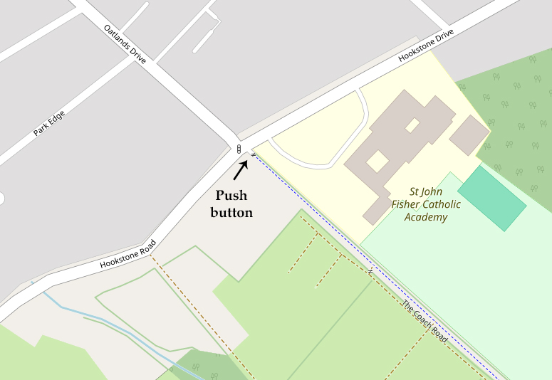 Map showing Coach Road push button