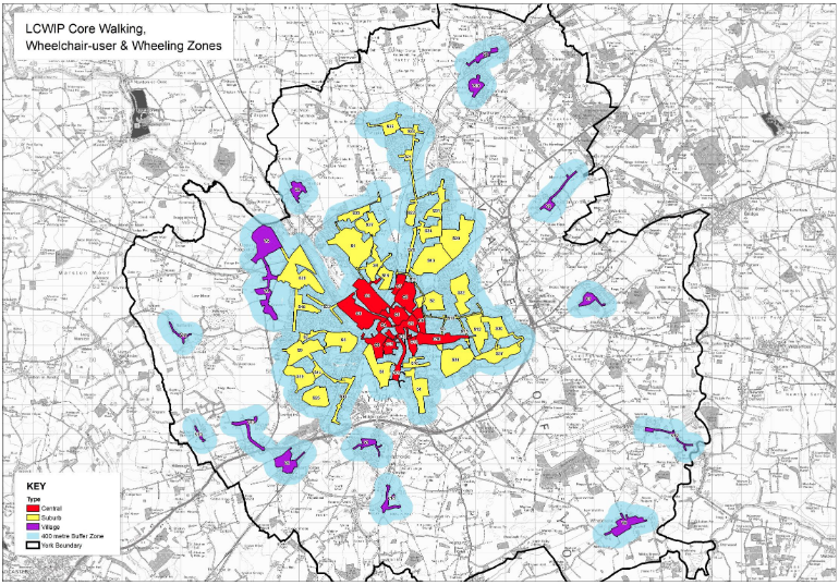 LCWIP Walking, Wheelchair-user and Wheeling Zones