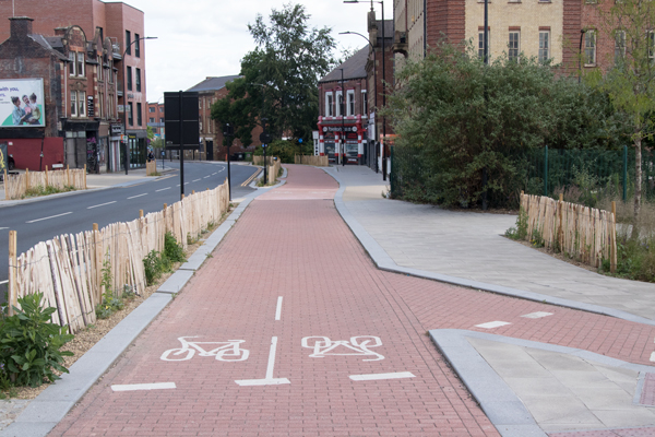 Cycle track on approach from West Bar (north west)