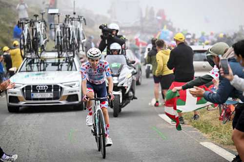 Lenny Martinez on Stage 14 TDF 2024, by A.S.O./Billy Ceusters