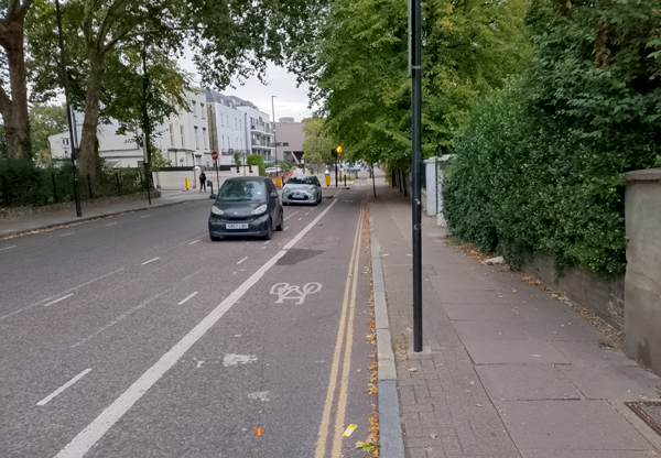 Cycle lane inside car parking