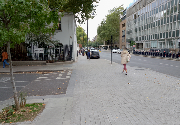 Continuous footway at Landsdowne Terrace