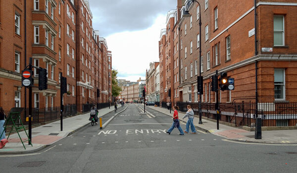 Contraflow cycling on Tavistock Place