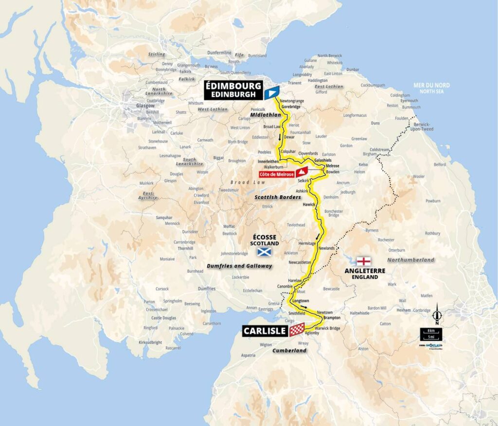 Stage 1 TDF 2027 map, copyright A.S.O./Tour de France
