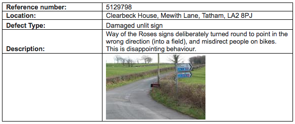 Mewith Lane, report to Lancashire County Council